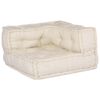 vidaXL Canap&eacute; modulaire 3 pcs Cr&egrave;me tissu