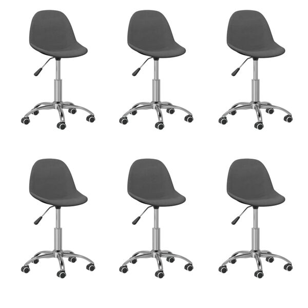 vidaXL Chaises pivotantes &agrave; manger lot de 6 Gris fonc&eacute; Tissu