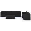 vidaXL Salon de jardin 8 pcs avec coussins r&eacute;sine tress&eacute;e noir