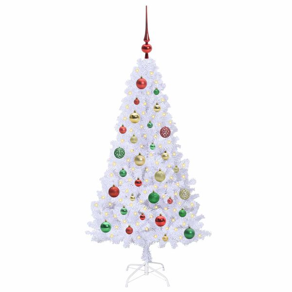 vidaXL Sapin de No&euml;l artificiel avec 150 LED Blanc 120 cm PVC et Acier