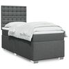 vidaXL Sommier &agrave; lattes de lit avec matelas Gris fonc&eacute; 90x200 cm Tissu