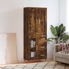 vidaXL Buffet haut Ch&ecirc;ne fum&eacute; 69,5x34x180 cm Bois d'ing&eacute;nierie