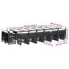 vidaXL Ensemble &agrave; manger de jardin 17 pcs coussins noir r&eacute;sine tress&eacute;e