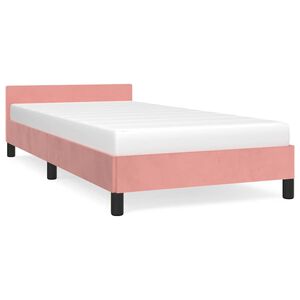vidaXL Cadre de lit et t&ecirc;te de lit sans matelas rose 80x200 cm velours