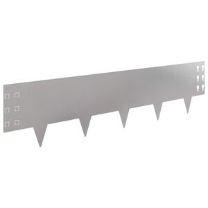 vidaXL Bordure de Pelouse 30 pc 100 x 25 cm Acier Argent&eacute;