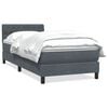 vidaXL Sommier &agrave; lattes de lit et matelas gris fonc&eacute; 80x210 cm velours