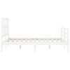 vidaXL Cadre de lit sans matelas blanc bois massif