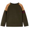 Sweatshirt pour enfants kaki fonc&eacute; et camel 104