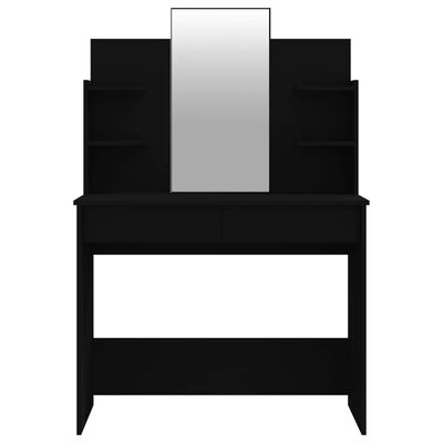 vidaXL Coiffeuse avec miroir noir 96x40x142 cm