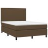 vidaXL Sommier &agrave; lattes de lit matelas et LED Marron fonc&eacute; 140x190 cm