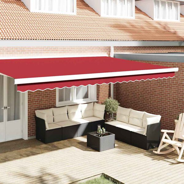 vidaXL Cordon d'auvent Rouge 580 x 20 cm Toile