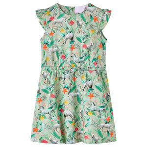 vidaXL Robe enfants &agrave; manches kaki clair 104