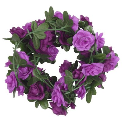 vidaXL Guirlandes de fleurs de Noël 6 pcs violet clair 240 cm