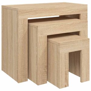 vidaXL Tables basses gigognes 3 pcs ch&ecirc;ne sonoma bois d'ing&eacute;nierie