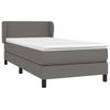 vidaXL Sommier &agrave; lattes de lit avec matelas Gris 90x190 cm Similicuir