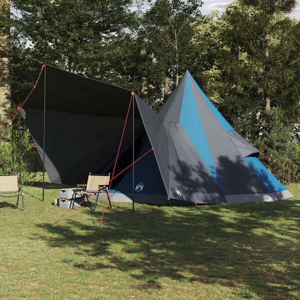 vidaXL Tente Tipi familiale avec toit Bleu et gris 510 x 690 x 330 cm