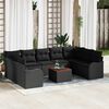 vidaXL Ensemble de canap&eacute; de jardin 10 pcs Noir polyrotin