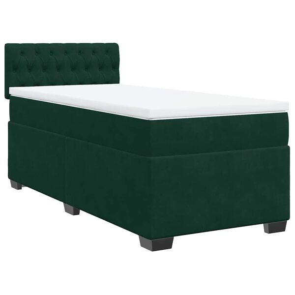 vidaXL Sommier à lattes de lit avec matelas Vert foncé 90x190 cm