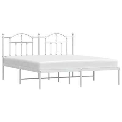 vidaXL Cadre de lit métal sans matelas et tête de lit blanc 180x200 cm