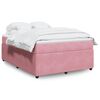vidaXL Sommier &agrave; lattes de lit avec matelas Rose 140x200 cm Velours