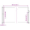 vidaXL Auvent lat&eacute;ral r&eacute;tractable terre cuite 140x600 cm