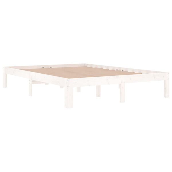 vidaXL Cadre de lit sans matelas blanc 135x190 cm