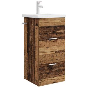 vidaXL Meuble de salle de bain avec &eacute;vier Bois ancien