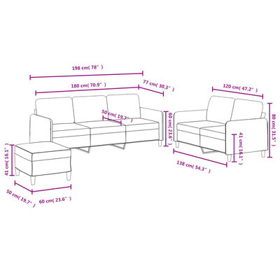 vidaXL Ensemble de canapés 3 pcs jaune velours