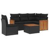 vidaXL Salon de jardin 6 pcs avec coussins noir r&eacute;sine tress&eacute;e