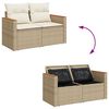 vidaXL Ensemble de canap&eacute; de jardin 12 pcs Beige Poly Rattan