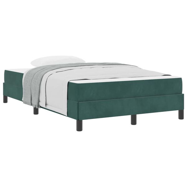 vidaXL Lit à ressorts avec matelas Vert foncé 120 x 220 cm tissu