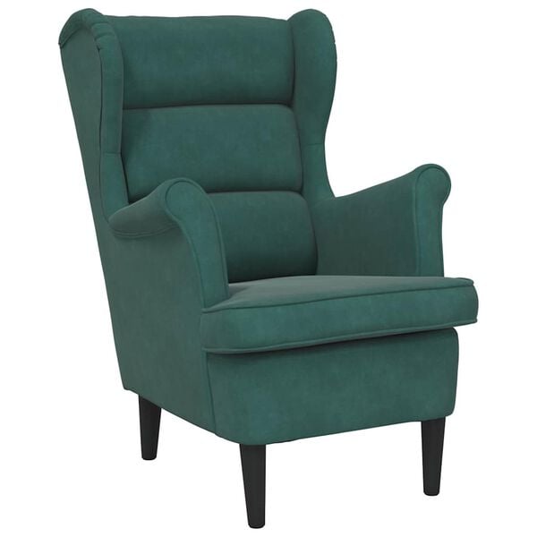 vidaXL Fauteuil vert fonc&eacute; velours