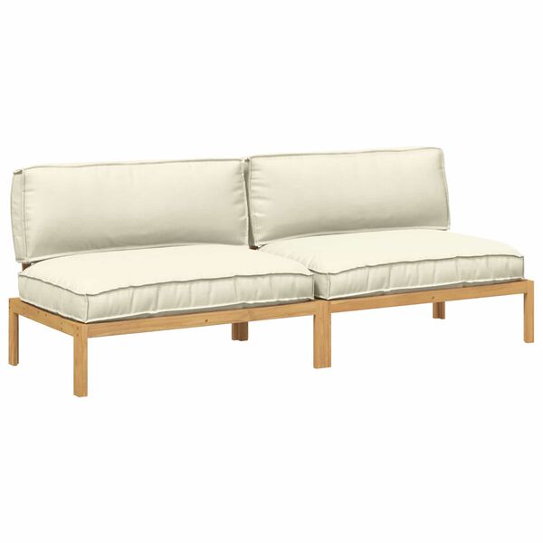 vidaXL Ensemble de Canap&eacute;s Cr&egrave;me 240 x 80 x 69 cm Bois d'Acacia Massif