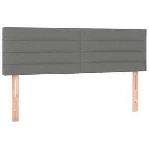 vidaXL T&ecirc;tes de lit Gris fonc&eacute; 144x5x78/88 cm Tissu