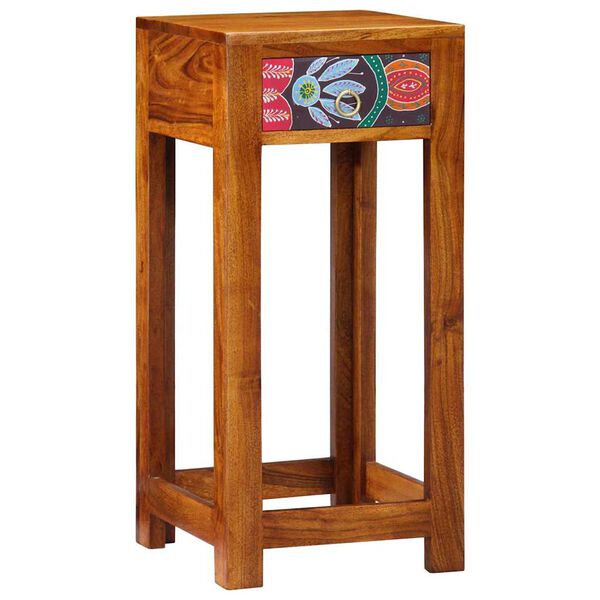 vidaXL Table d'appoint florale avec tiroir Marron 35 x 35 x 75 cm