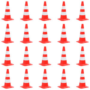 vidaXL C&ocirc;nes de signalisation r&eacute;fl&eacute;chissants 20pcs Rouge et blanc 50cm