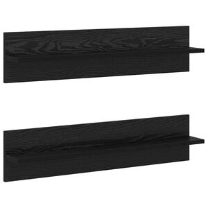 vidaXL &Eacute;tag&egrave;re Murale 2 pc Ch&ecirc;ne noir 80 x 11,5 x 18 cm