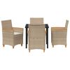 vidaXL Ensemble de salle à manger pour jardin 5 pcs Beige polyrotin