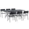 vidaXL Ensemble de salle &agrave; manger pour jardin 7 pcs Anthracite Acier
