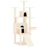 vidaXL Arbre &agrave; chat avec griffoirs en sisal Cr&egrave;me 154 cm