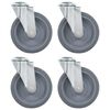 vidaXL 4 pcs Roulettes pivotantes à trou de boulon 125 mm