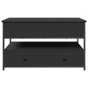 vidaXL Table basse noir 85x50x50 cm bois d'ing&eacute;nierie et m&eacute;tal