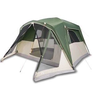 vidaXL Tente familiale avec porche 6 personnes vert imperm&eacute;able