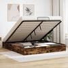 vidaXL Cadre de lit ottoman avec stockage Ch&ecirc;ne fum&eacute; 193 x 120 x 25 cm