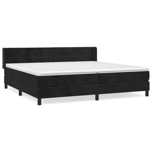 vidaXL Sommier &agrave; lattes de lit et matelas Noir 200x200 cm Velours