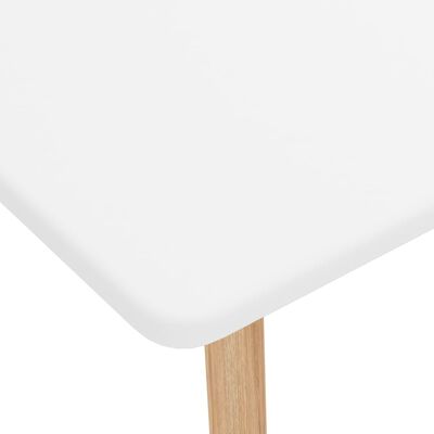 vidaXL Table de bar Blanc 120x60x105 cm MDF et bois de hêtre massif