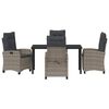 vidaXL Ensemble de salle &agrave; manger pour jardin 5 pcs Gris polyrotin