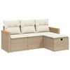 vidaXL Salon de jardin avec coussins 4 pcs beige r&eacute;sine tress&eacute;e