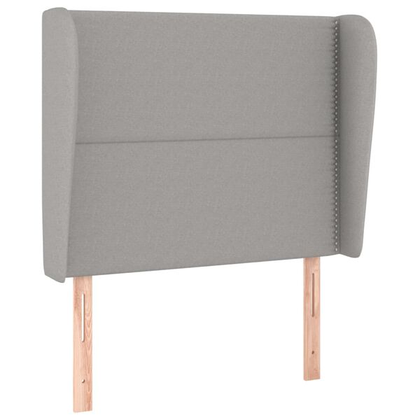 vidaXL T&ecirc;te de lit avec oreilles Gris clair 83x23x118/128 cm Tissu