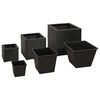 vidaXL Lits sur&eacute;lev&eacute;s de jardin 3 pcs R&eacute;sine tress&eacute;e Noir